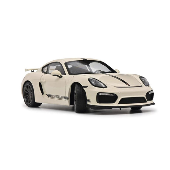 Schuco Porsche Cayman GT4 Off-White 1:18 Diecast Model Car - studio product photo of the scale model