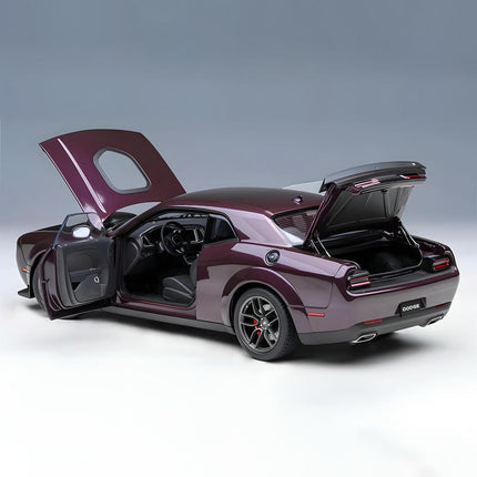 AutoArt Dodge Challenger R/T Wide Body 2018 Purple 1:18 Diecast Model Car - fine detailed model replica