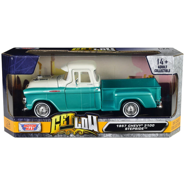 https://cdn.shopify.com/s/files/1/0504/9925/6496/files/1957-chevrolet-3100-stepside-pickup-truck-lowrider-turquoise-metallic-and-white-with-white-interior-get-low-series-124-diecast-model-car-by-motormax-559897.jpg?v=1748418019
