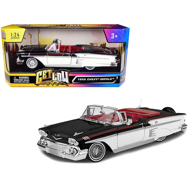 https://cdn.shopify.com/s/files/1/0504/9925/6496/files/1958-chevrolet-impala-convertible-lowrider-black-and-white-with-red-interior-get-low-series-124-diecast-model-car-by-motormax-654552.jpg?v=1748418079
