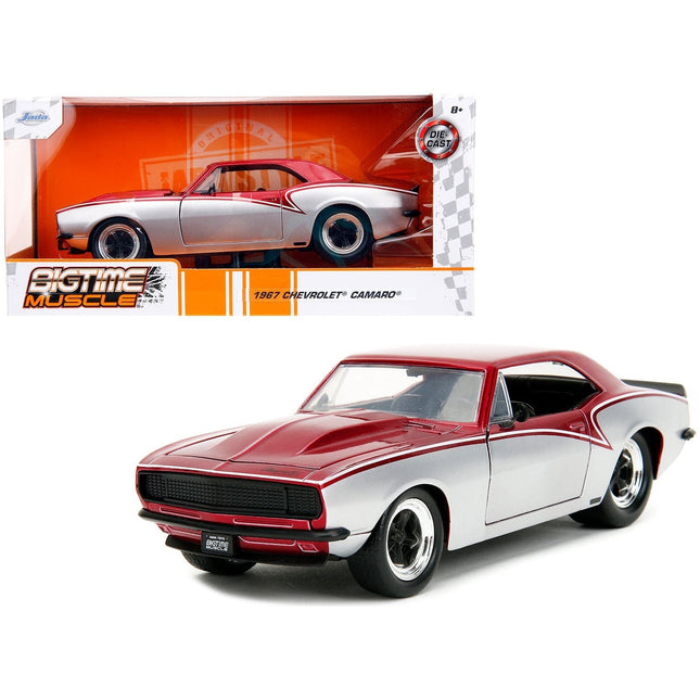 https://cdn.shopify.com/s/files/1/0504/9925/6496/files/1967-chevrolet-camaro-candy-red-and-silver-metallic-bigtime-muscle-series-124-diecast-model-car-by-jada-406531.jpg?v=1748419127