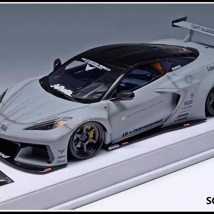 BBA Chevrolet Corvette C8 Crystal Display Box 1:18 Resin Model Car - premium scale model collectible