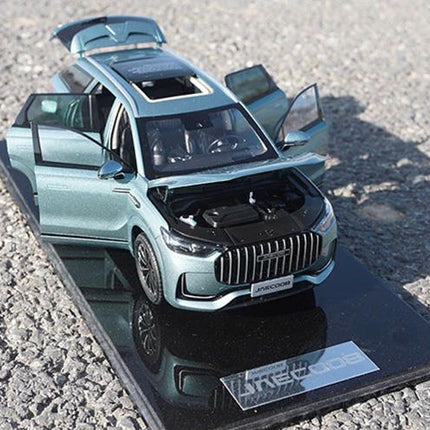 Chery Original JAECOO 8 Overseas Version SUV Olive Gray 1:18 Diecast Model Car - scale model for display