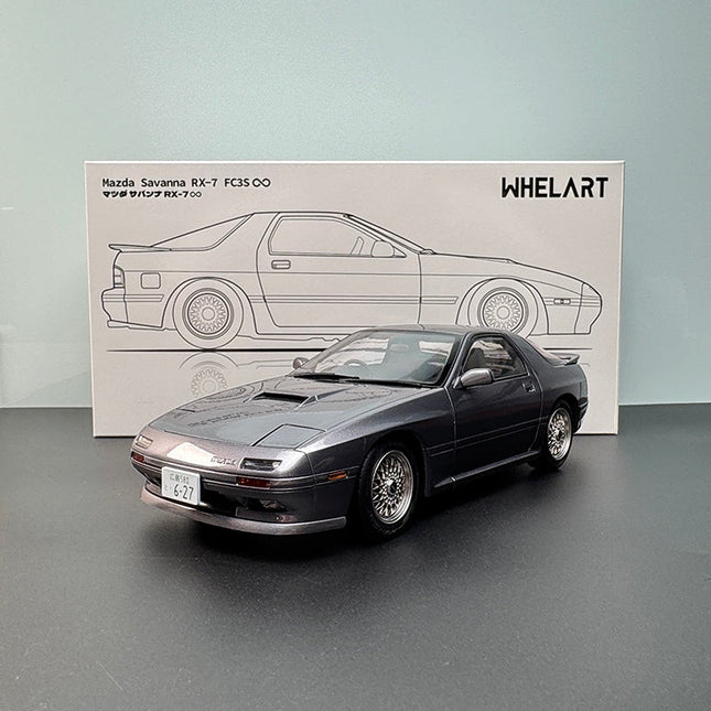 Whelart Mazda RX-7 FC3S Unlimited Edition Grey 1:18 Diecast Model Car - studio product photo of the scale model