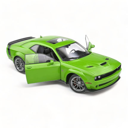 Solido 1:18 Diecast Dodge Challenger R/T SCAT Green Model Car - studio product photo of the scale model