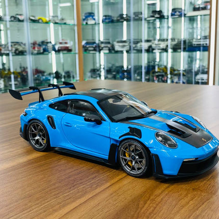 Minichamps 1/18 Porsche 911 GT3 RS 2024 Blue Diecast Model - detailed collector display model