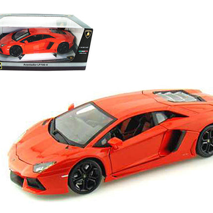1/18 Diecast 2012 Lamborghini Aventador LP700-4 Orange Bburago Scale Model Car - detailed collector display model