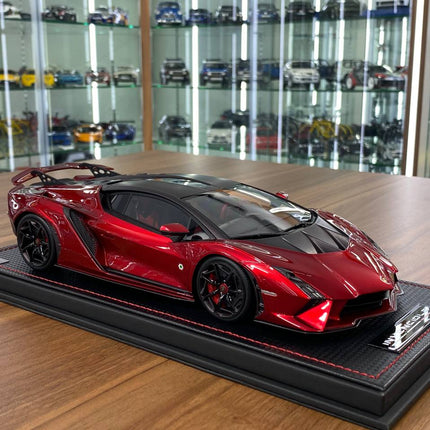MR Collection Lamborghini Invencible 1/18 Resin Model Rosso Efesto - detailed collector display model