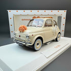 Norev Fiat 500L 1968 Ivory White 1:18 Diecast Model Car - studio product photo of the scale model