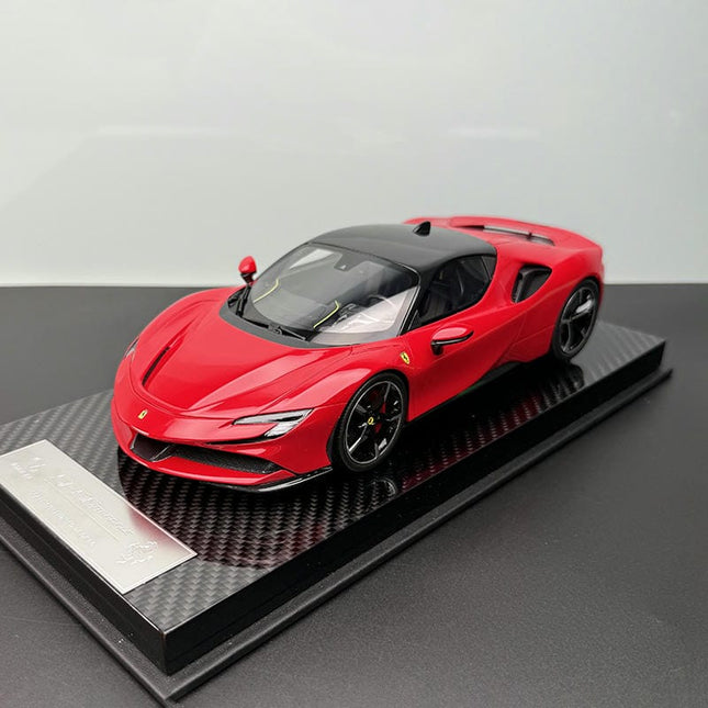 Vehicle Art SF90 Ferrari Red 1:18 Resin Model Car - detailed collector display model