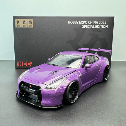 PGM Nissan LB GTR R35 Liberty Walk 1:18 Diecast Model Car - studio product photo of the scale model