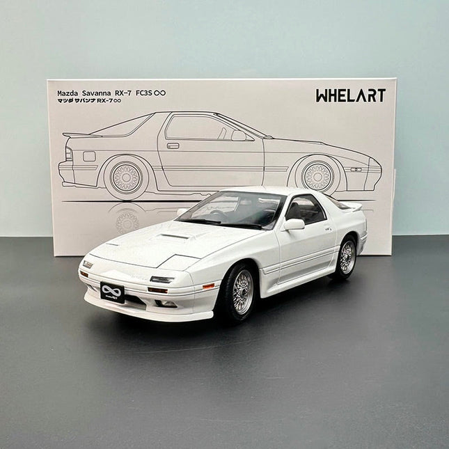 Whelart Mazda RX-7 FC3S White Unlimited Edition 1:18 Diecast Model Car - studio product photo of the scale model