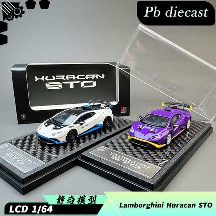 LCD Model Lamborghini Huracan STO Purple 1:64 Diecast Model Car - fine detailed model replica