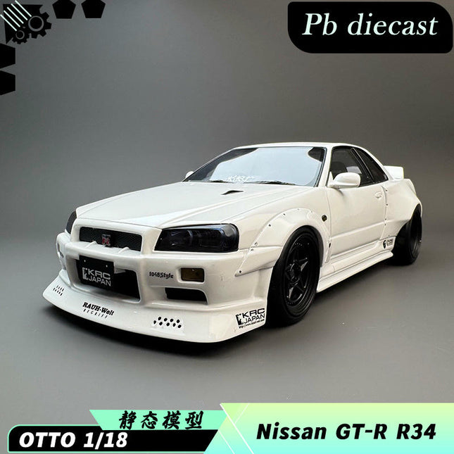 Otto Nissan GT-R R34 KRC 1:18 Resin Model Car - detailed collector display model