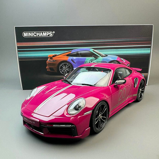 Minichamps Porsche Turbo S 1:18 Diecast Model Car - studio product photo of the scale model