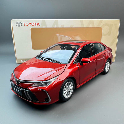 Original Toyota Corolla 12th Gen Red 1:18 Diecast Model Car - studio product photo of the scale model