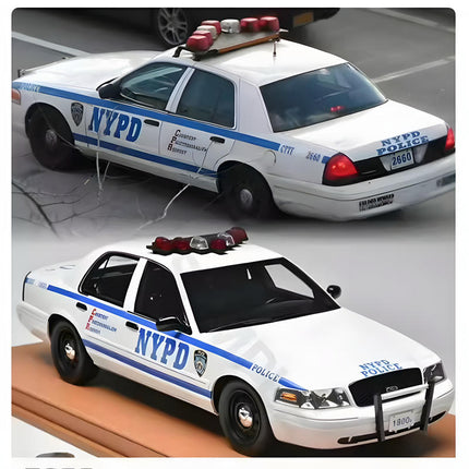 Vehicle Art Ford Crown Victoria Police Interceptor 1:18 Resin Model Car - premium collector scale model