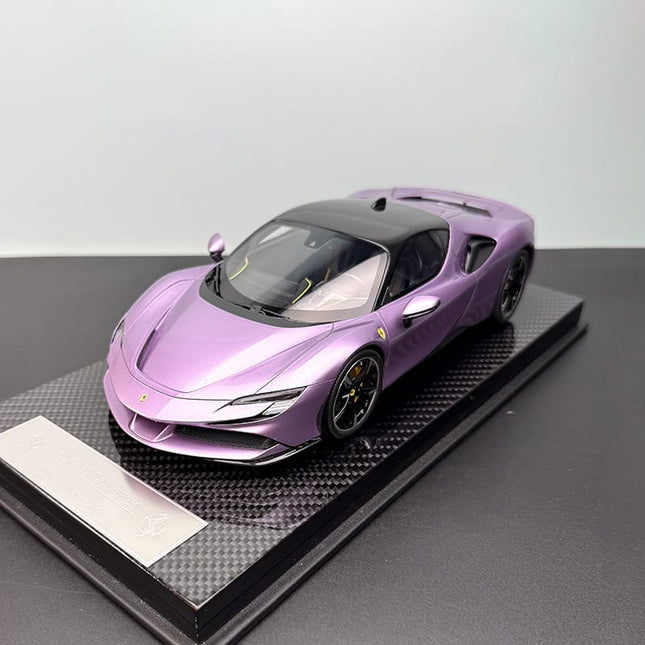 Vehicle Art SF90 Purple 1:18 Resin Model Car - detailed collector display model
