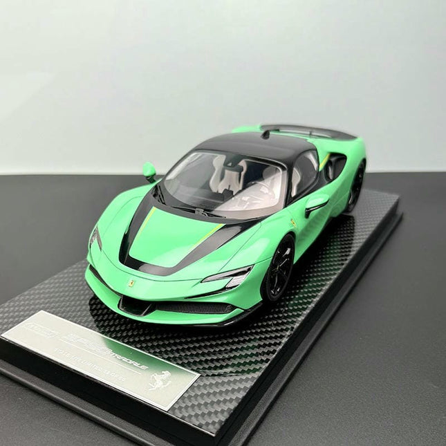 Vehicle Art SF90 Green 1:18 Resin Model Car - detailed collector display model