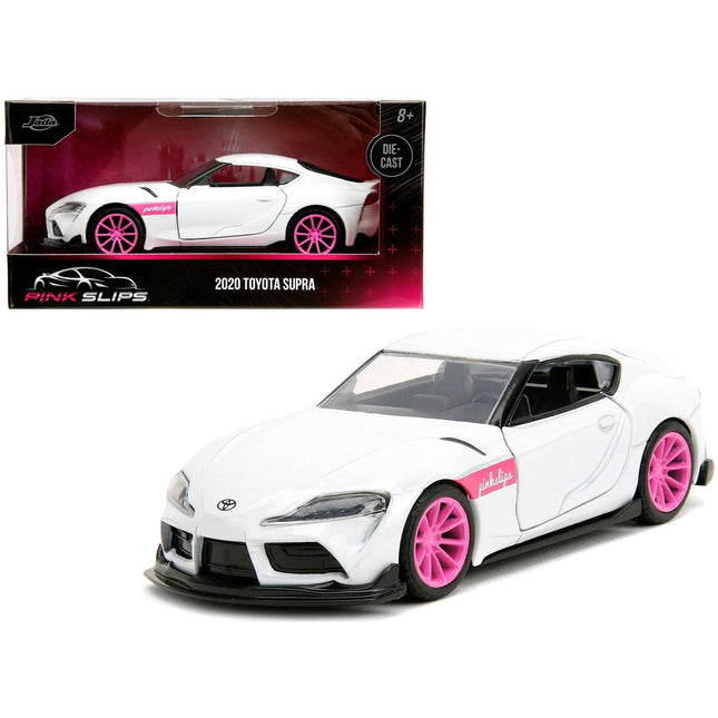 https://cdn.shopify.com/s/files/1/0504/9925/6496/files/2020-toyota-supra-white-metallic-with-pink-wheels-pink-slips-series-132-diecast-model-car-by-jada-285654.jpg?v=1748419125