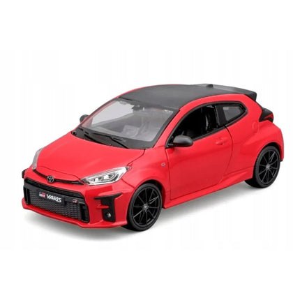 2021 Toyota GR Yaris 1:24 Maisto Diecast Model Red Rally Hatchback Collector Car with Custom Plates
