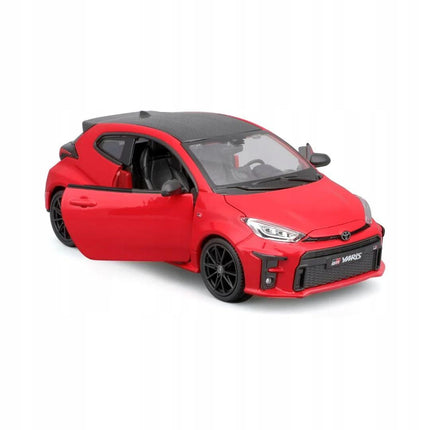 2021 Toyota GR Yaris 1:24 Maisto Diecast Model Red Rally Hatchback Collector Car with Custom Plates