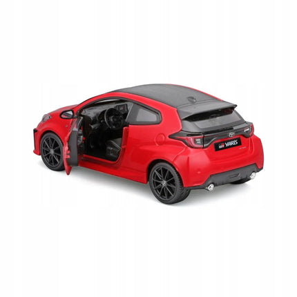2021 Toyota GR Yaris 1:24 Maisto Diecast Model Red Rally Hatchback Collector Car with Custom Plates