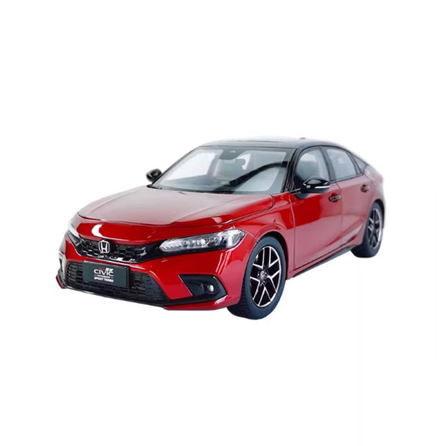 Paudi 2023 Dongfeng Honda Civic Hatchback Red 1:18 Diecast Model Car - detailed collector display model