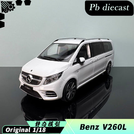 YX Car Model Mercedes-Benz V-Class V260 Black 1:18 Diecast Model Car - detailed collector display model