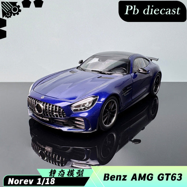 Norev Mercedes-AMG GT63 4Matic 2021 Blue 1:18 Diecast Model Car - detailed collector display model