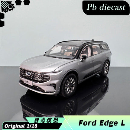 YX Car Model Changan Ford Edge L 2023 Gray 1:18 Diecast Model Car - detailed collector display model