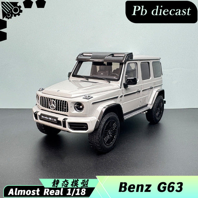 Almost Real Mercedes-Benz G63 4x4 Grey 1:18 Diecast Model Car - detailed collector display model