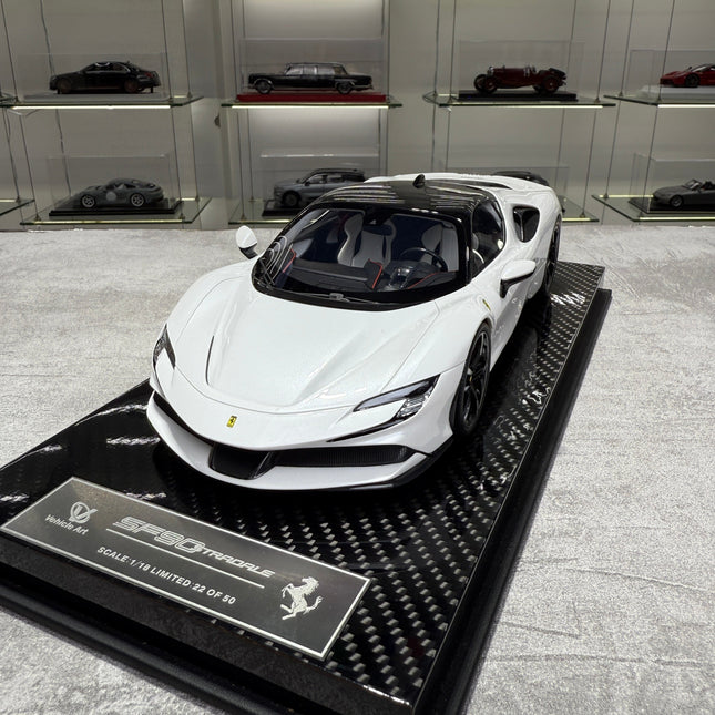 Vehicle Art SF90 White 1:18 Resin Model Car - detailed collector display model