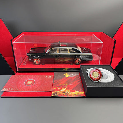 Hongqi Classic Sedan Black 1:18 Diecast Model Car - detailed die-cast style model