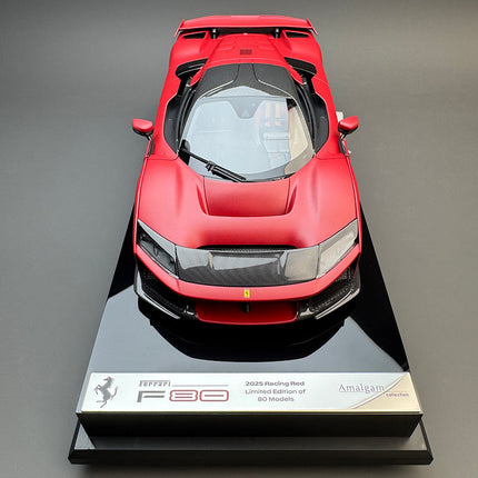 Amalgam Ferrari F80 Matte Red 1:18 Diecast Model Car - scale model for display