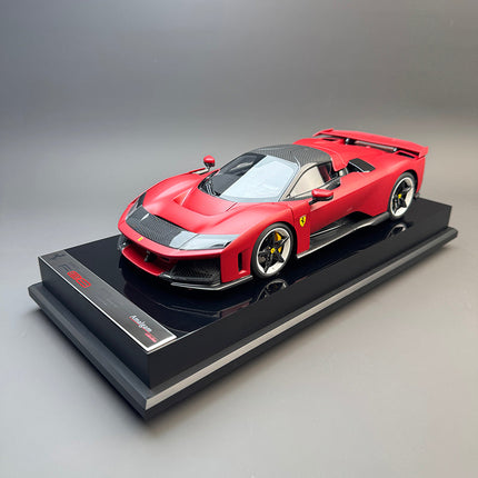 Amalgam Ferrari F80 Matte Red 1:18 Diecast Model Car - studio product photo of the scale model