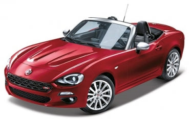 Red diecast convertible model car with detailed wheels and interior, 1:18 scale.