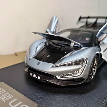 Original Model BYD Yangwang U9 EV Hypercar Silver 1:18 Diecast Model Car - scale model collectible piece