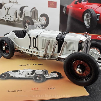 CMC Mercedes-Benz SSKL 1931 White Elephant No.10 1:18 Diecast Model Car - studio product photo of the scale model