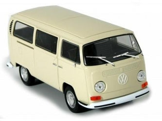 1:18 scale diecast model of classic cream Volkswagen van with detailed exterior