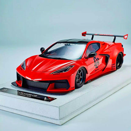 BBA Chevrolet Corvette C8 Crystal Display Box 1:18 Resin Model Car - detailed die-cast style model