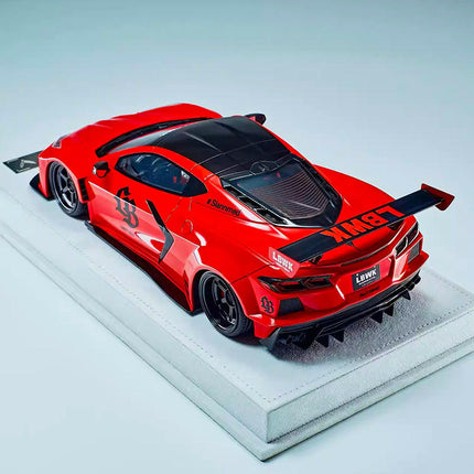 BBA Chevrolet Corvette C8 Crystal Display Box 1:18 Resin Model Car - collector edition scale model