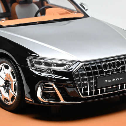 Vehicle Art Audi A8L Horch Black-Silver 1:18 Resin Model Car - detailed collector display model