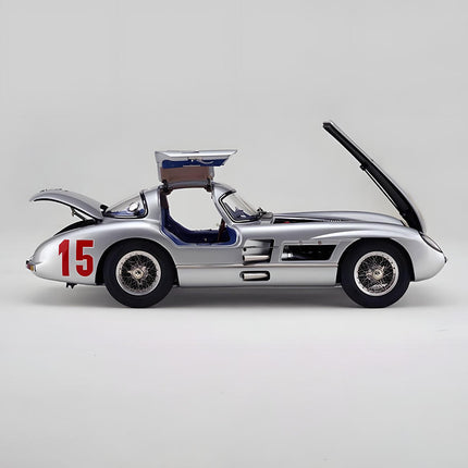 CMC Mercedes-Benz 300 SLR 1955 Uhlenhaut Coupe Silver 1:18 Diecast Model Car - collector display piece
