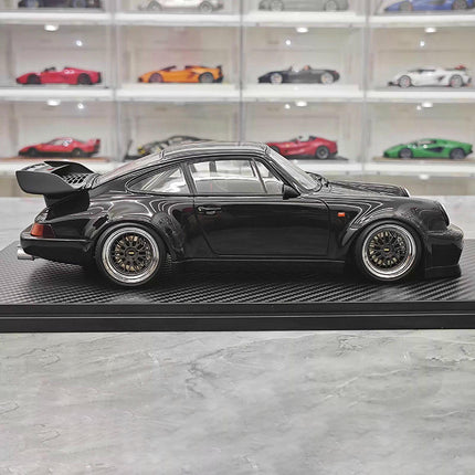 Ignition Model Porsche 964 RWB Blackbird Wangan Black 1:18 Resin Model Car - fine detailed model replica