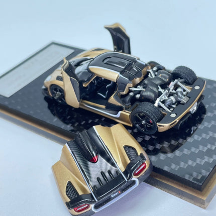 Car King HEC2026 Exhibition Limited Edition Collection Gold 1:64 Diecast Model Car - studio product photo of the scale model