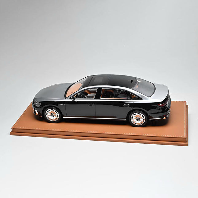 Vehicle Art Audi A8L Horch Black-Silver 1:18 Resin Model Car - studio product photo of the scale model