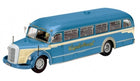 1:18 scale diecast blue and cream vintage Wanderfreund bus model with detailed interior
