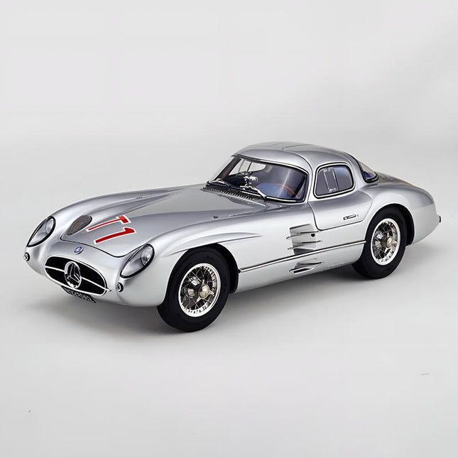 CMC Mercedes-Benz 300 SLR 1955 Uhlenhaut Coupe Silver 1:18 Diecast Model Car - detailed collector display model