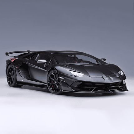 AutoArt Lamborghini Aventador SVJ Black 1:18 Diecast Model Car - studio product photo of the scale model